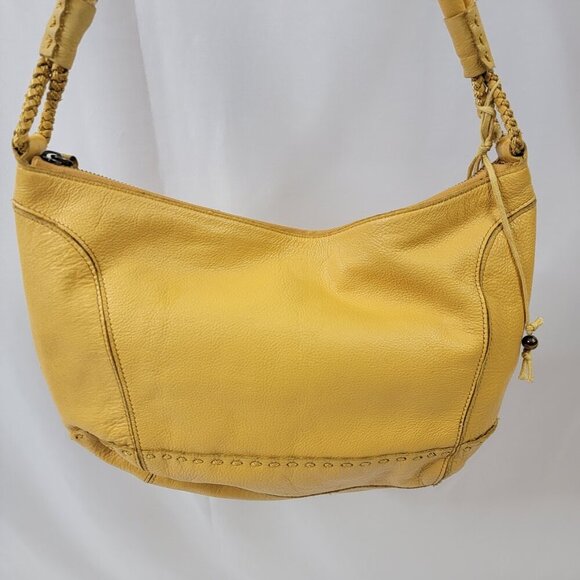 The Sak Yellow Pebbled Leather Hobo Shoulder Bag | Boho Chic Very Good Condition - Picture 10 of 14